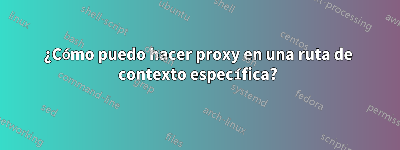 ¿Cómo puedo hacer proxy en una ruta de contexto específica?