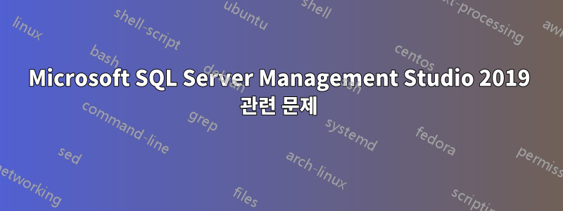 Microsoft SQL Server Management Studio 2019 관련 문제