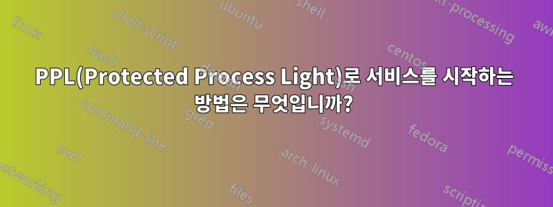 PPL(Protected Process Light)로 서비스를 시작하는 방법은 무엇입니까?