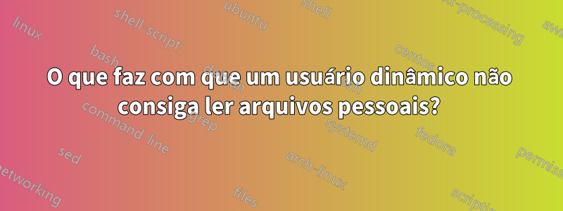 O que faz com que um usuário dinâmico não consiga ler arquivos pessoais?