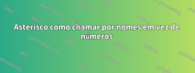 Asterisco como chamar por nomes em vez de números