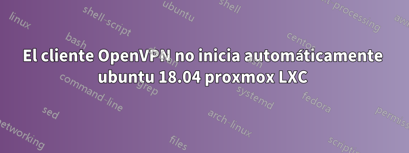 El cliente OpenVPN no inicia automáticamente ubuntu 18.04 proxmox LXC