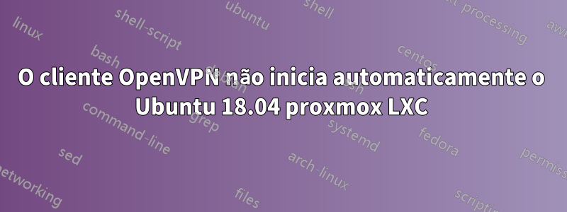 O cliente OpenVPN não inicia automaticamente o Ubuntu 18.04 proxmox LXC