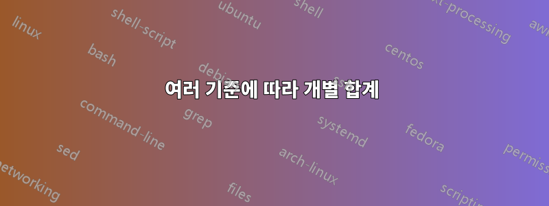 여러 기준에 따라 개별 합계