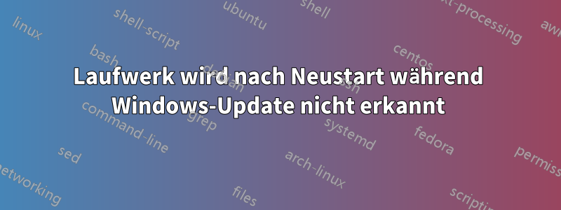 Laufwerk wird nach Neustart während Windows-Update nicht erkannt