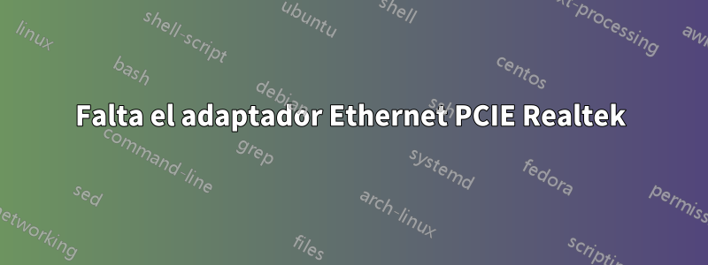 Falta el adaptador Ethernet PCIE Realtek