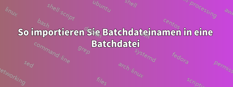 So importieren Sie Batchdateinamen in eine Batchdatei