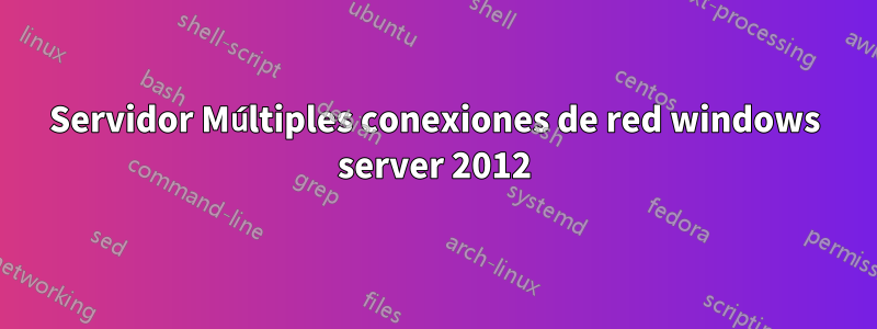 Servidor Múltiples conexiones de red windows server 2012