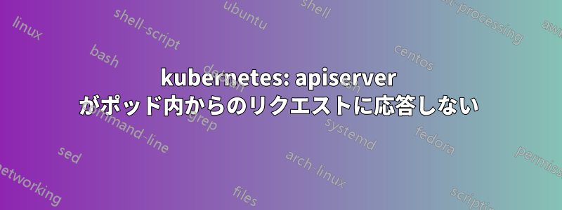 kubernetes: apiserver がポッド内からのリクエストに応答しない