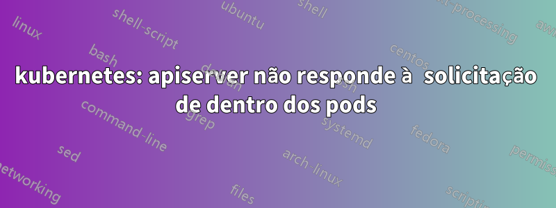 kubernetes: apiserver não responde à solicitação de dentro dos pods