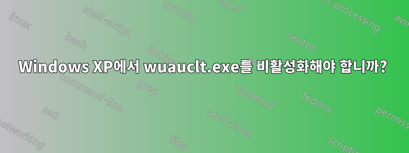 Windows XP에서 wuauclt.exe를 비활성화해야 합니까?