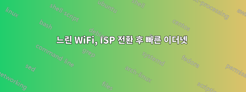 느린 WiFi, ISP 전환 후 빠른 이더넷