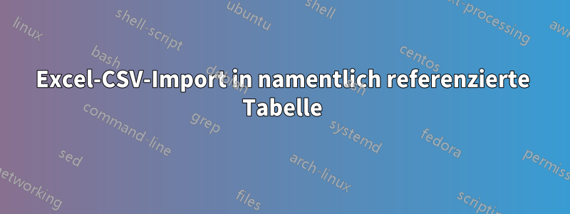 Excel-CSV-Import in namentlich referenzierte Tabelle