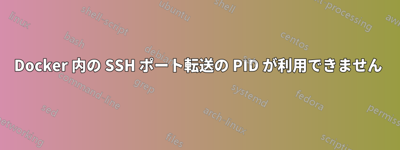 Docker 内の SSH ポート転送の PID が利用できません