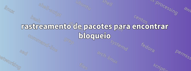 rastreamento de pacotes para encontrar bloqueio