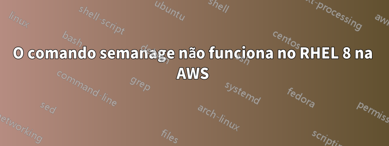 O comando semanage não funciona no RHEL 8 na AWS