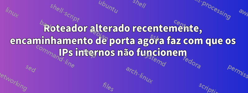 Roteador alterado recentemente, encaminhamento de porta agora faz com que os IPs internos não funcionem