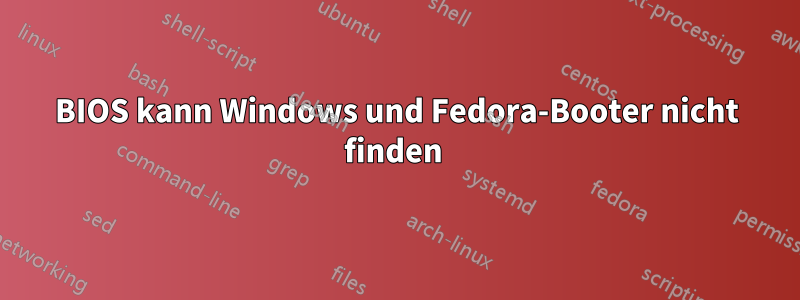 BIOS kann Windows und Fedora-Booter nicht finden 