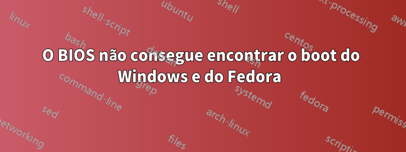 O BIOS não consegue encontrar o boot do Windows e do Fedora 