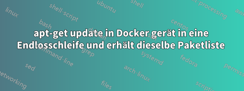 apt-get update in Docker gerät in eine Endlosschleife und erhält dieselbe Paketliste