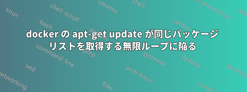 docker の apt-get update が同じパッケージ リストを取得する無限ループに陥る