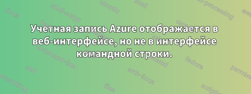 Учетная запись Azure отображается в веб-интерфейсе, но не в интерфейсе командной строки.