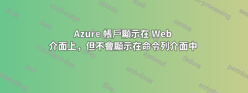 Azure 帳戶顯示在 Web 介面上，但不會顯示在命令列介面中