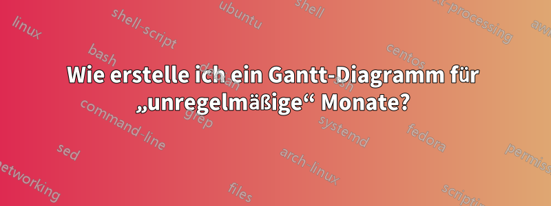 Wie erstelle ich ein Gantt-Diagramm für „unregelmäßige“ Monate?