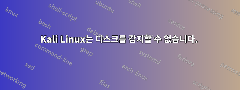 Kali Linux는 디스크를 감지할 수 없습니다.