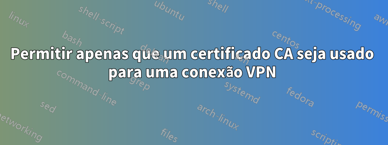 Permitir apenas que um certificado CA seja usado para uma conexão VPN