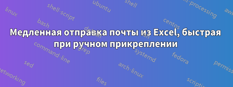 Медленная отправка почты из Excel, быстрая при ручном прикреплении