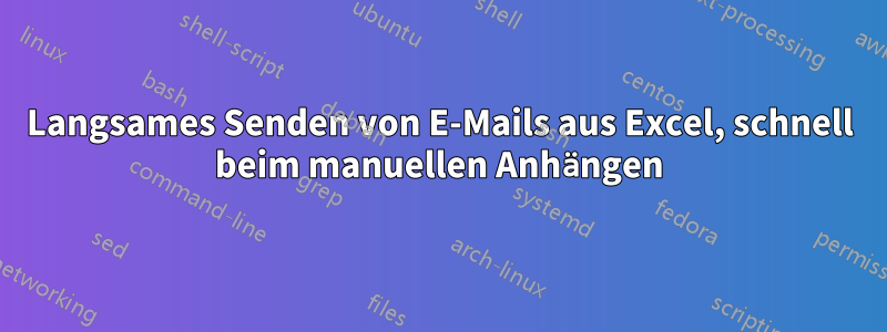 Langsames Senden von E-Mails aus Excel, schnell beim manuellen Anhängen