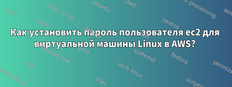 Как установить пароль пользователя ec2 для виртуальной машины Linux в AWS?