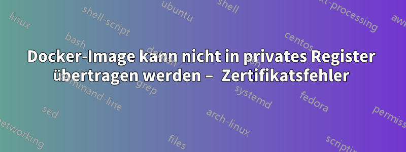Docker-Image kann nicht in privates Register übertragen werden – Zertifikatsfehler