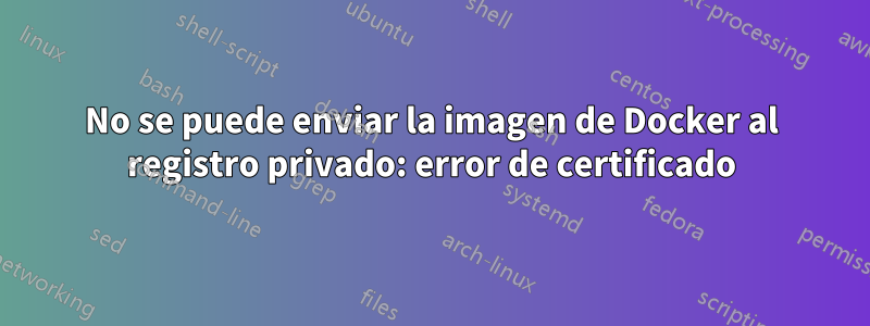 No se puede enviar la imagen de Docker al registro privado: error de certificado