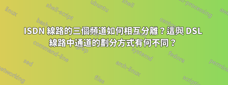 ISDN 線路的三個頻道如何相互分離？這與 DSL 線路中通道的劃分方式有何不同？