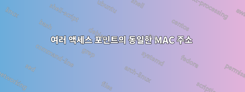 여러 액세스 포인트의 동일한 MAC 주소