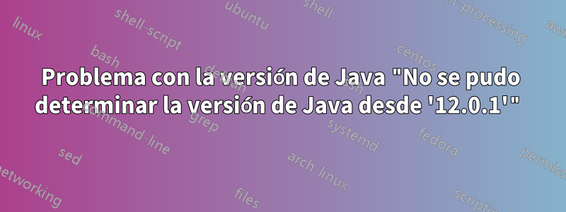 Problema con la versión de Java "No se pudo determinar la versión de Java desde '12.0.1'"