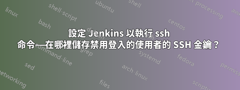 設定 Jenkins 以執行 ssh 命令——在哪裡儲存禁用登入的使用者的 SSH 金鑰？