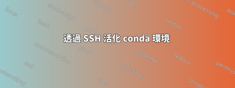 透過 SSH 活化 conda 環境
