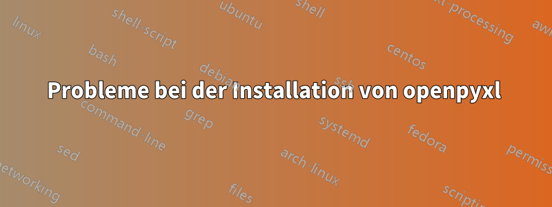 Probleme bei der Installation von openpyxl