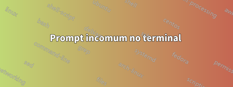 Prompt incomum no terminal