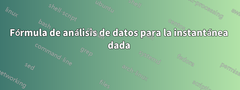 Fórmula de análisis de datos para la instantánea dada