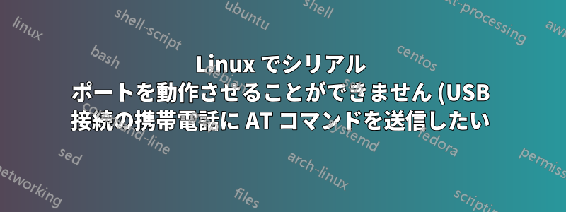 Linux でシリアル ポートを動作させることができません (USB 接続の携帯電話に AT コマンドを送信したい)