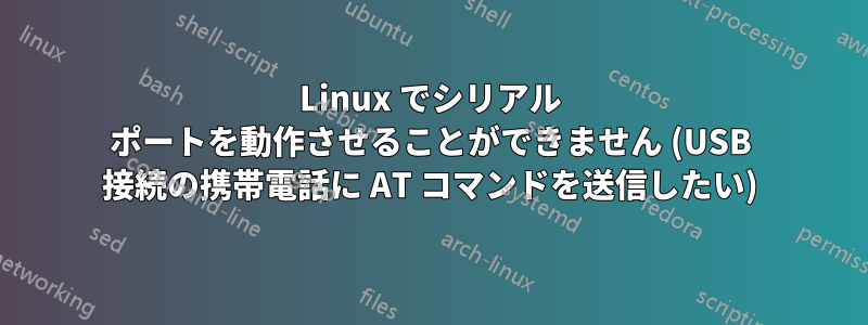 Linux でシリアル ポートを動作させることができません (USB 接続の携帯電話に AT コマンドを送信したい)
