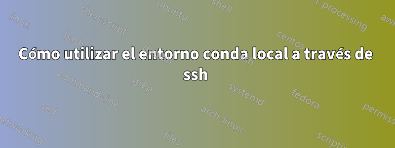 Cómo utilizar el entorno conda local a través de ssh