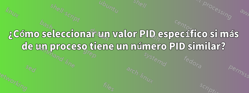 ¿Cómo seleccionar un valor PID específico si más de un proceso tiene un número PID similar?