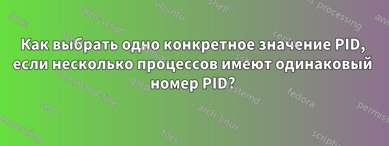 Как выбрать одно конкретное значение PID, если несколько процессов имеют одинаковый номер PID?