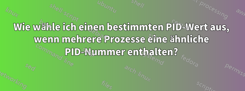 Wie wähle ich einen bestimmten PID-Wert aus, wenn mehrere Prozesse eine ähnliche PID-Nummer enthalten?