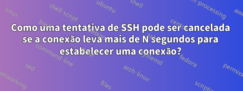 Como uma tentativa de SSH pode ser cancelada se a conexão leva mais de N segundos para estabelecer uma conexão?